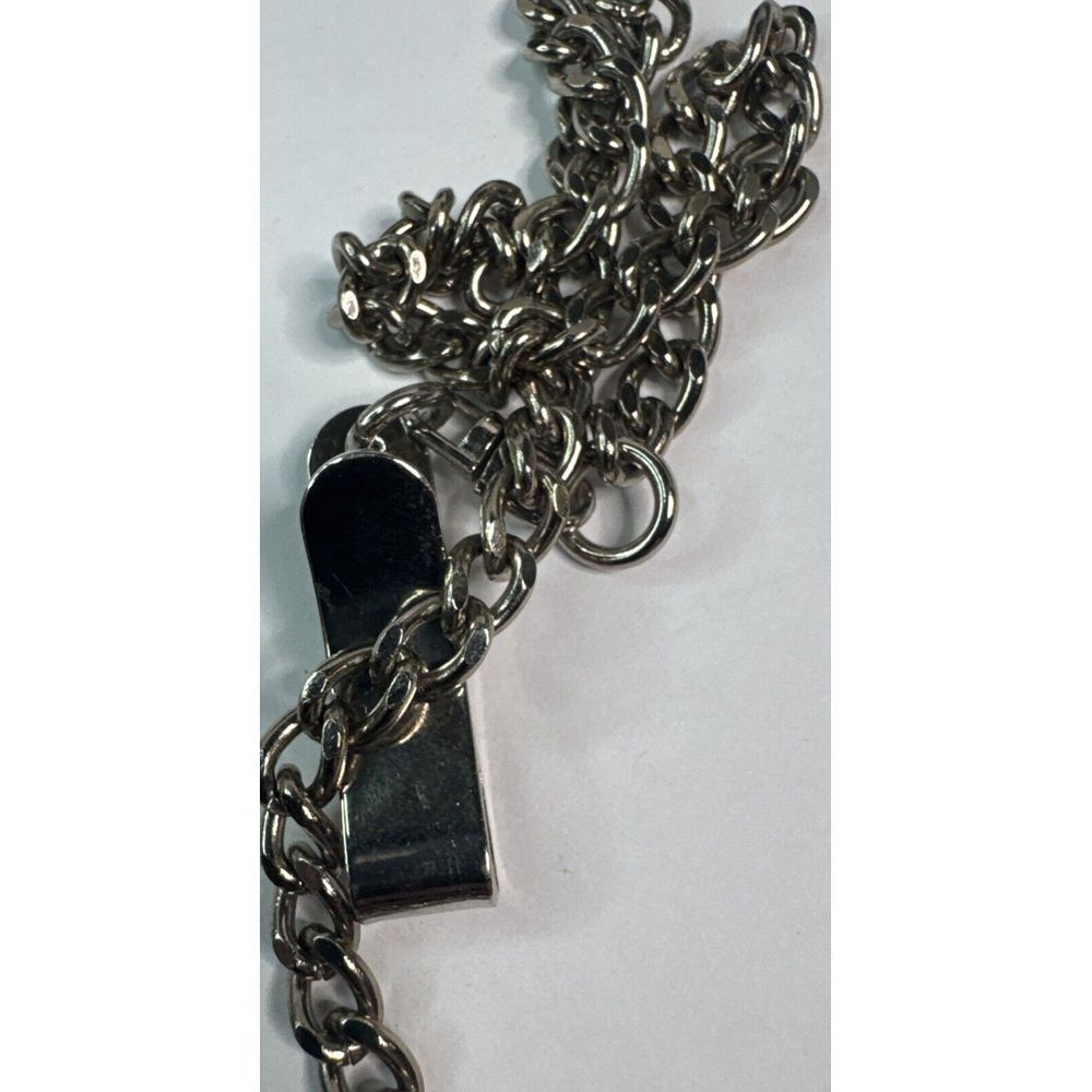 Milan Quartz "#1 Grandpa " Etched Silver Pocket Watch Japan MOVT W/ Belt Clip - Picture 4 of 4